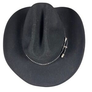 Stetson Cowboy Hat Unisex Medium Mello Felt Black Wool Crushable Water Repellent